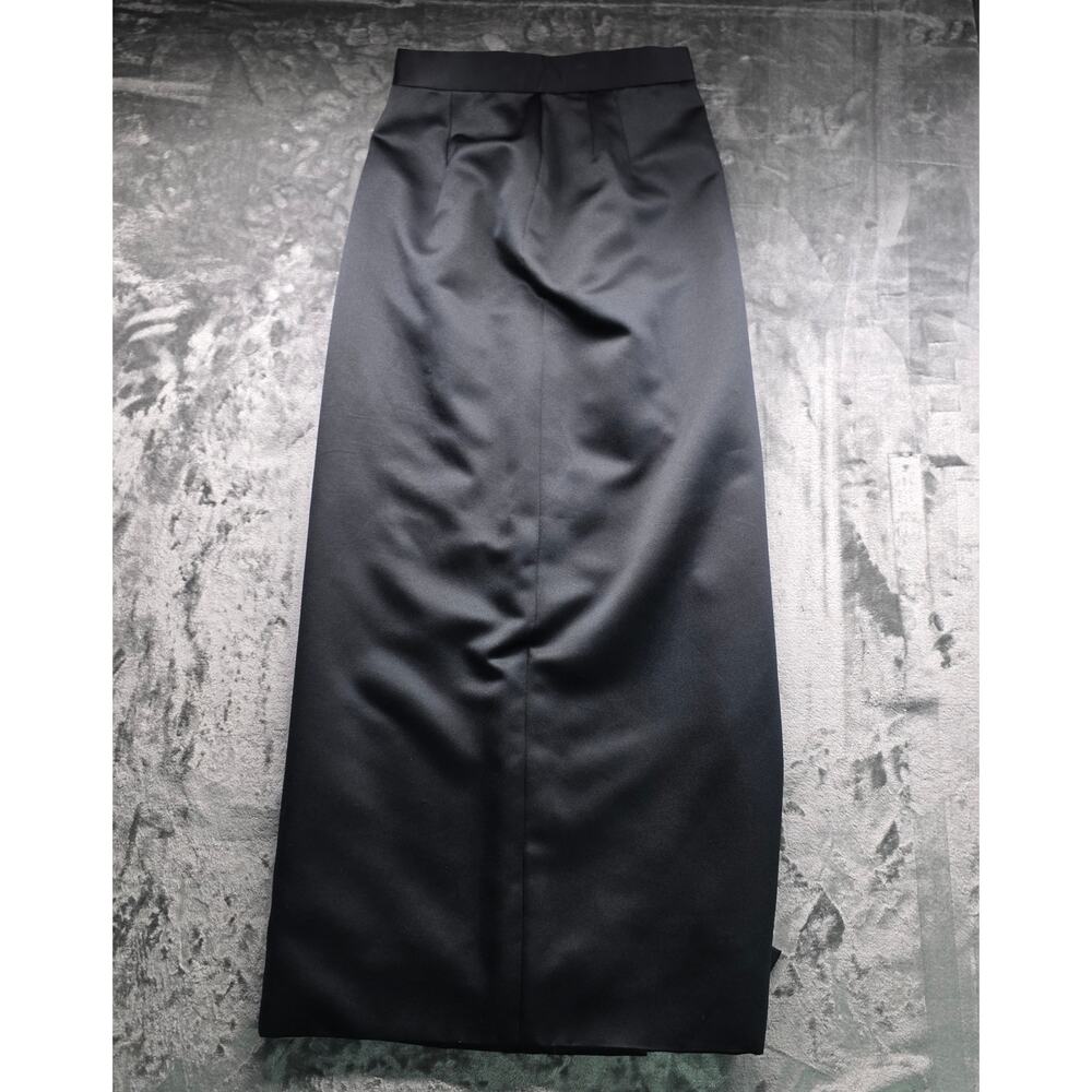 Farinae Collections Women’s Black Satin Maxi Skirt Long Formal Evening Skirt
